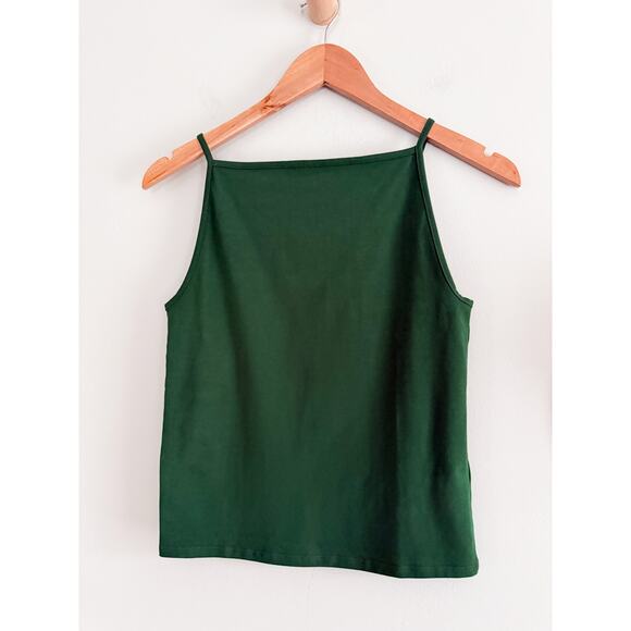 J.Crew Factory | NWT Stretch cotton-blend apron tank Fern Canyon Green | Sz S - Picture 3 of 8